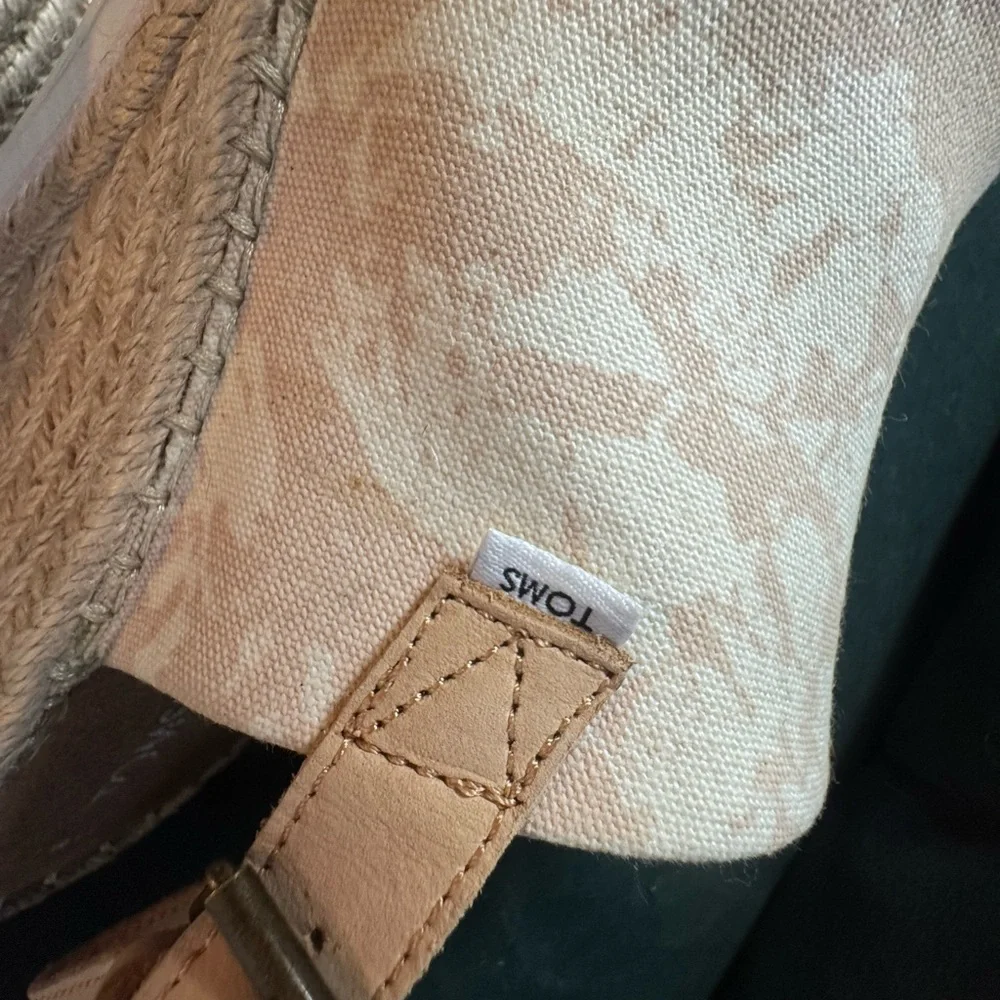 Toms Beige Floral Wedge Sandals